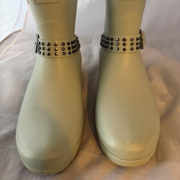 Hunter  Refined Ankle Studded Biker Rain Boot  Sea Spray Blue  Women Size 9 NEW - Picture 2 of 5